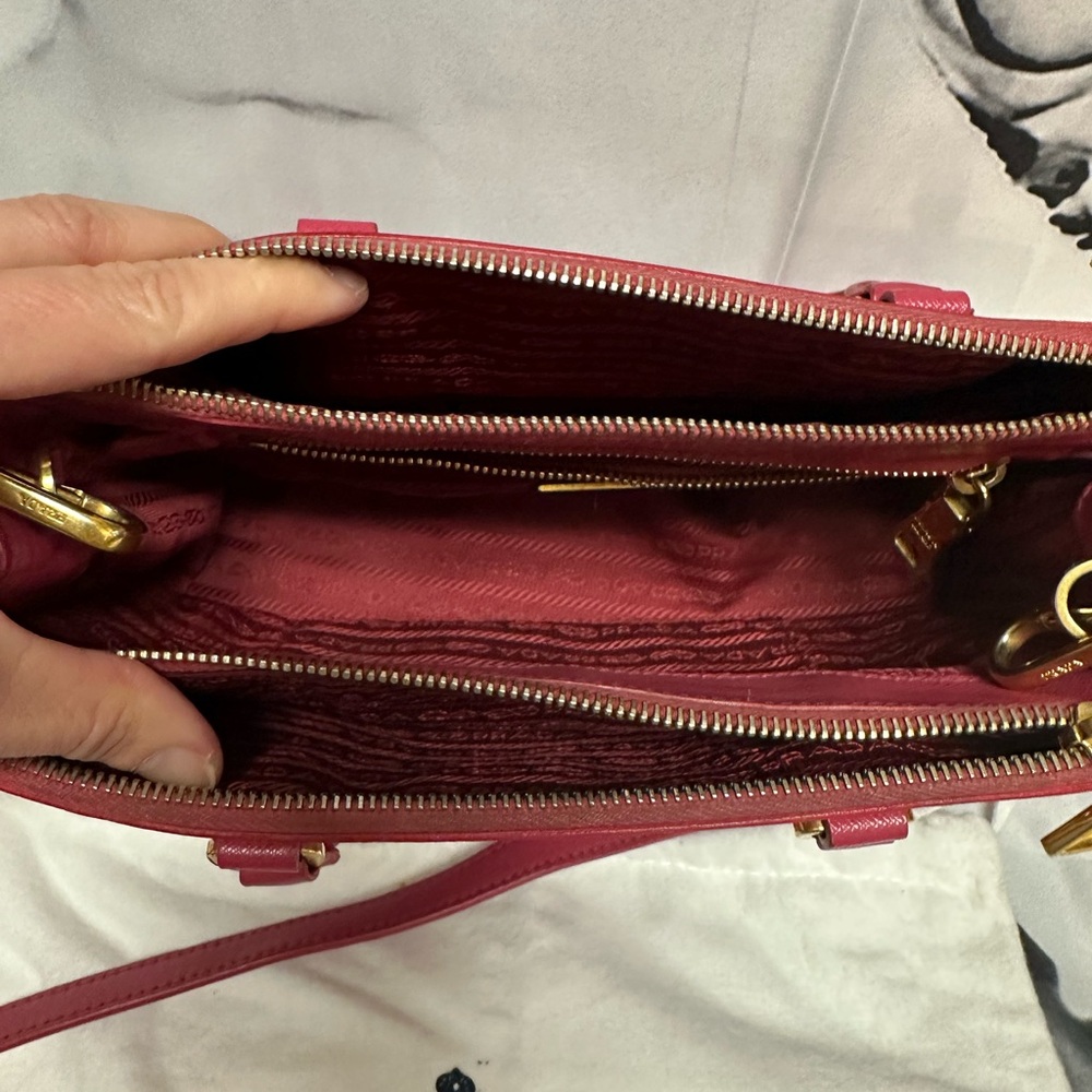 Prada Saffiano Leather Satchel in Fuchsia - Picture 6 of 8
